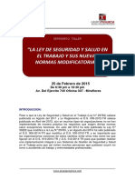 Presentacion de La Ley de Seguridad y Salud en El Trabajo y Sus Nuevas Normas Modificatorias