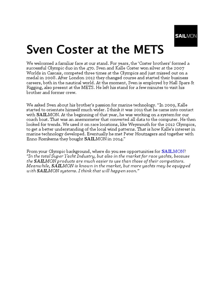 Sven Coster at The METS PDF