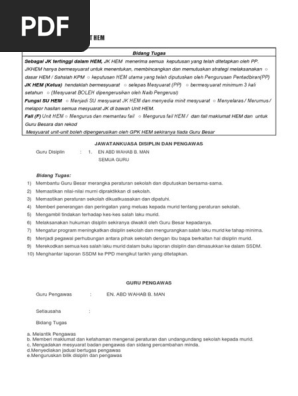 Bidang Tugas Unit Hem Pdf