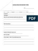 Adverse Reaction Report Form