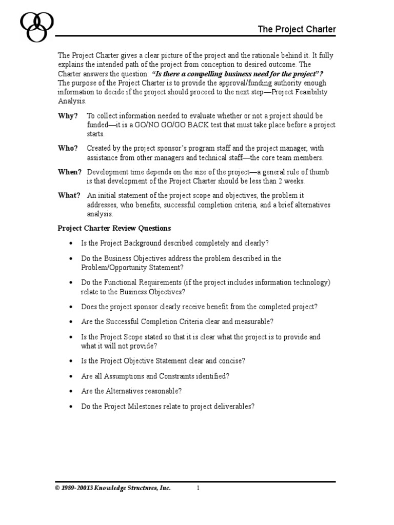 Project Charter | PDF | Software Development | Business Process