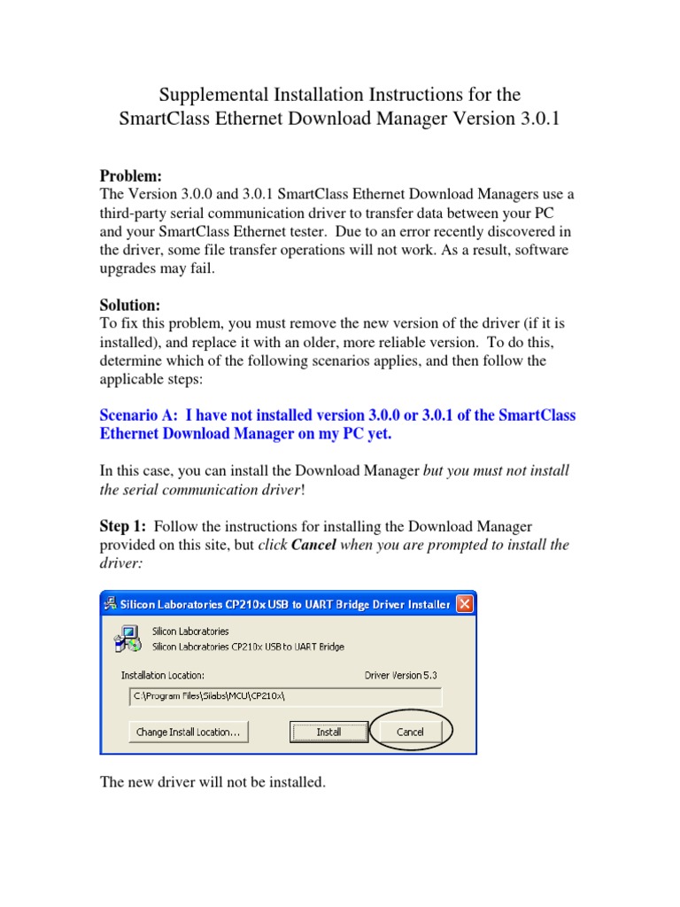 SmartClass Ethernet Manager Installation Fix | PDF | Device Driver ...