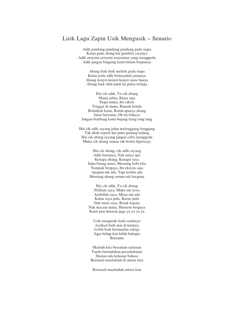 Zapin Usik Mengusik Group Duet Song Lyrics And Music By Senario Arranged By 9im On Smule Social Singing App
