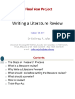 Writing A Litrature Review - FYP Sep 2017