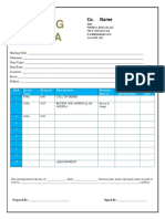 Meeting Agenda and Minutes