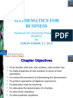 Mathematics For Business: Handouts For University Preparatory Students by