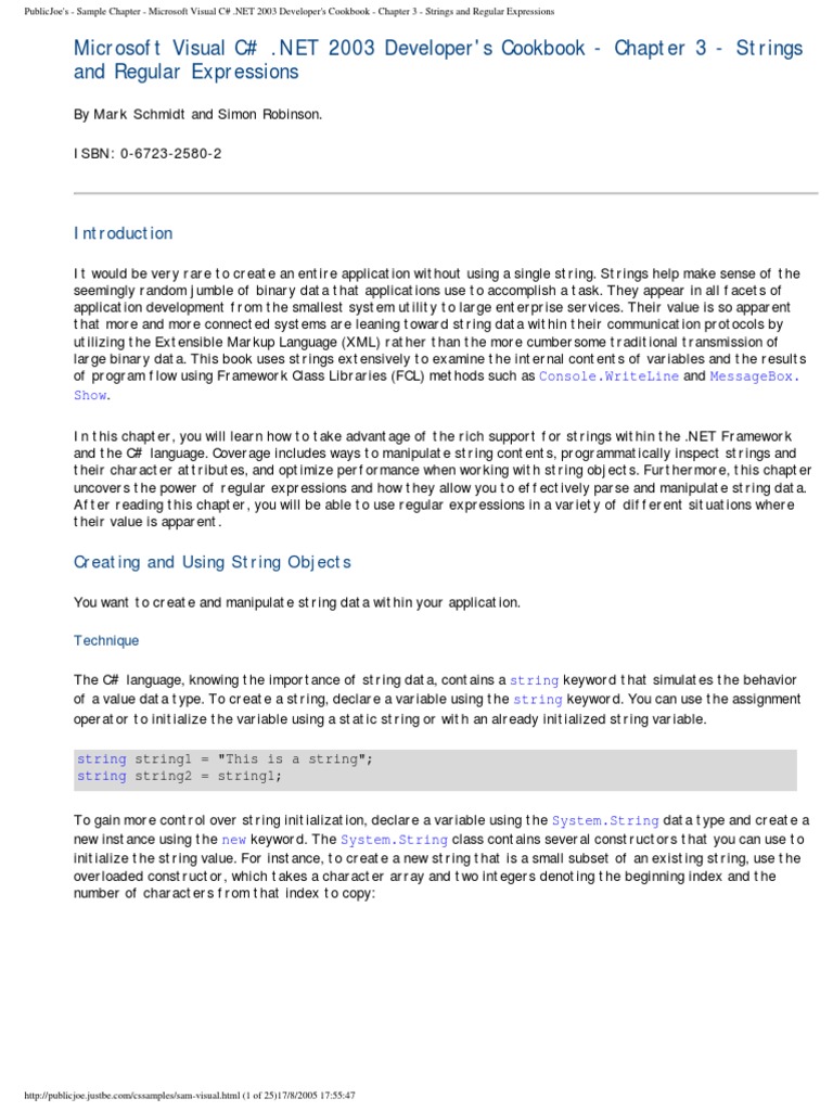 C# Strings and Regular Expressions PDF | PDF | String (Computer Science ...