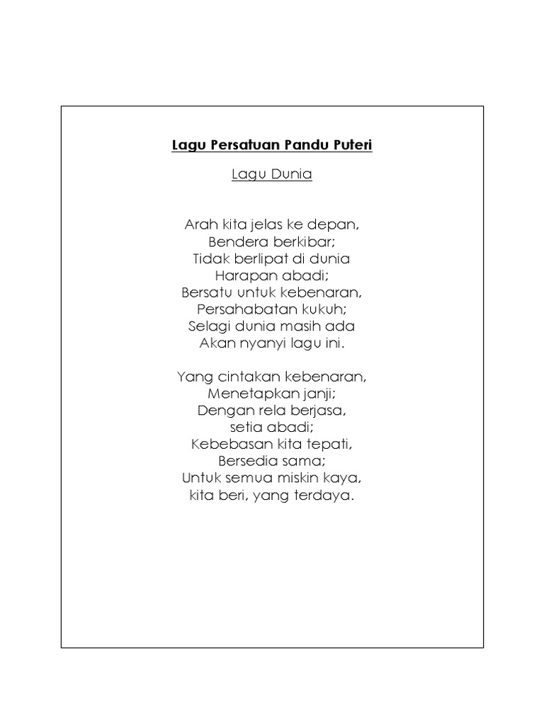 Lagu Dunia Pandu Puteri - sanx-xox
