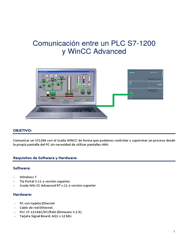 Comunicación PLC S7-1200 y WinCC Advanced | PDF | Scada | Red de ...