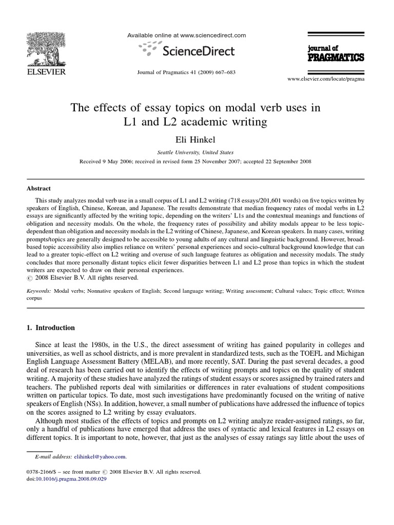 Example of essay using modals image