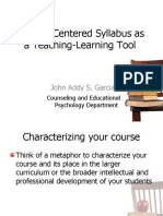 Learner-Centered Syllabus As A Teaching-Learning Tool: John Addy S. Garcia