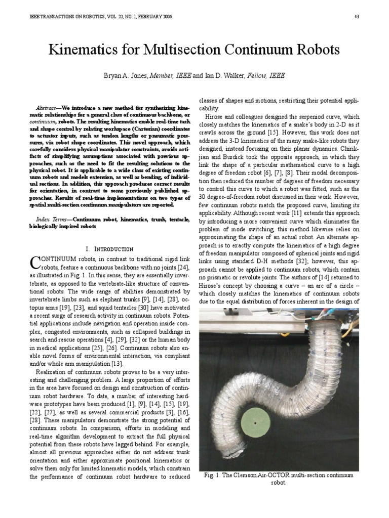 Kinematics for Continuum Robots | PDF | Trigonometric Functions | Sine