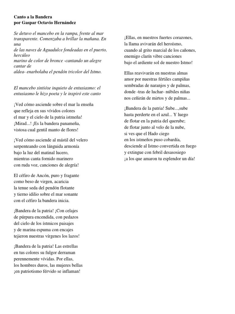Canto A La Bandera Pdf Naturaleza