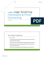 Two Stage Tendering-: Framework & Prime Contracting