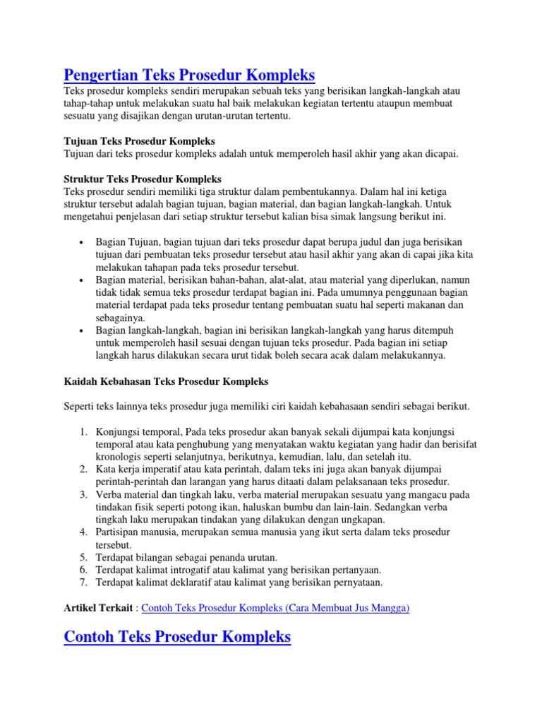 Teks Prosedure Kompleks
