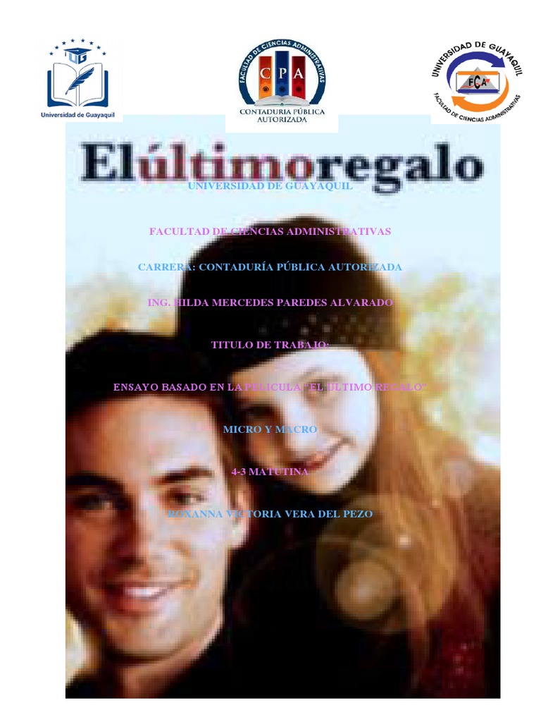 Ensayo de La Pelicula El Ultimo Regalo PDF Felicidad Amor