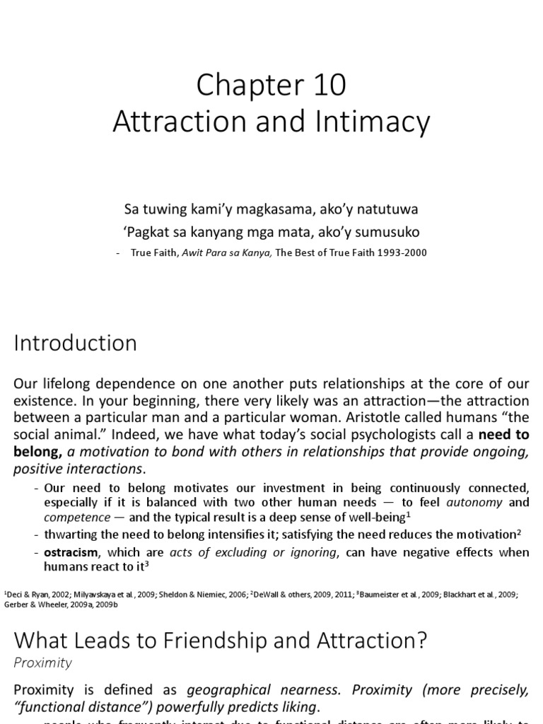 Understanding Attraction and Intimacy | PDF | Attachment Theory ...