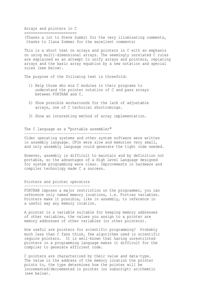 2d arrays pdf pointer computer programming c programming language 