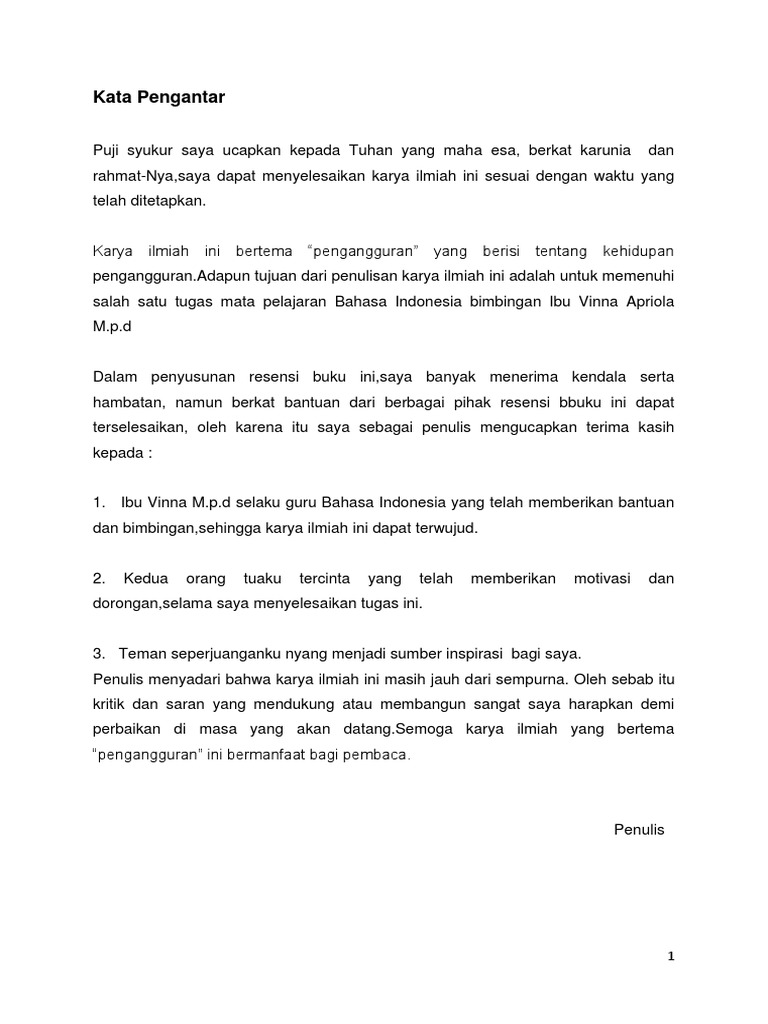 Karya Ilmiah Tema Pengangguran Karya Ilmiah Tema Pengangguran