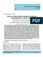 Colour of Starch-Iodine Complex As Index of Retrogradability of Starch Pastes