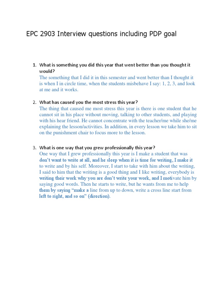 Mira Interview Including PDP Goal | PDF | Classroom Management | Classroom