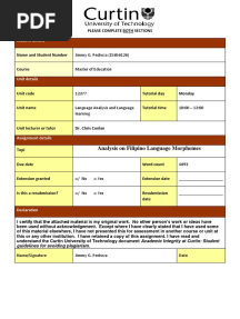Analysis On Filipino Language Morphemes