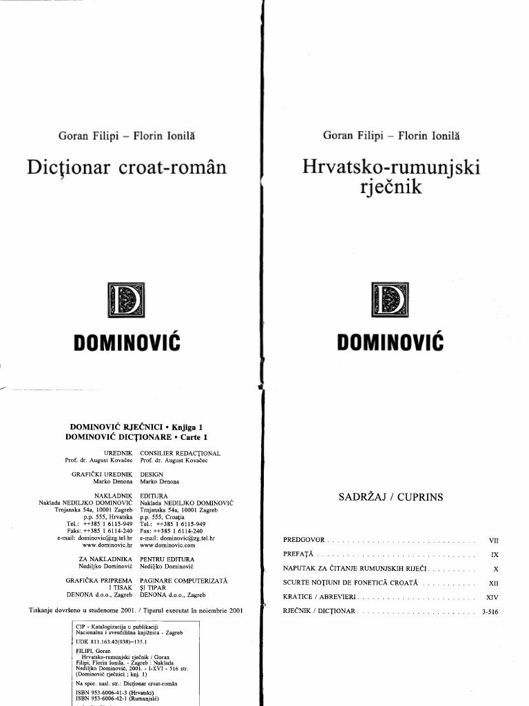 RecnikHrvatsko Rumunjski PDF | PDF