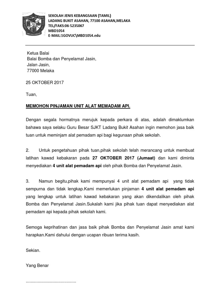 Surat Untuk Ketua Balai Pdf