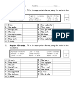 Spanish Regular Verb Test Present Tense