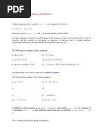 Systems of Linear Equations and Matrices