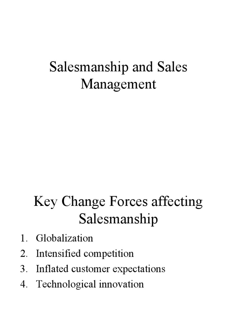 Salesmanship and Sales Management | PDF | Sales | Leadership