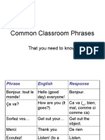 Common Classroom Phrases French