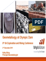 Geometallurgy Predicts Olympic Dam Performance