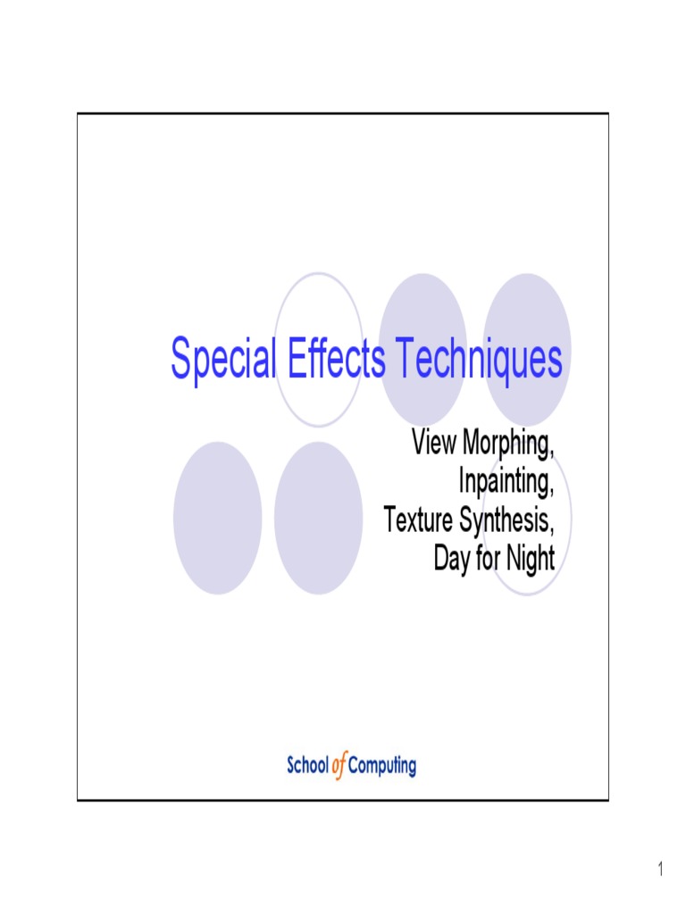 Special Effects Techniques PDF Computer Vision Imaging