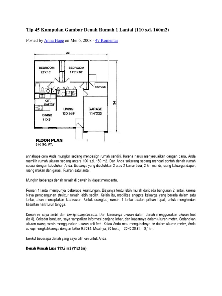 Tip 45 Kumpulan Gambar Denah Rumah 1 Lantai