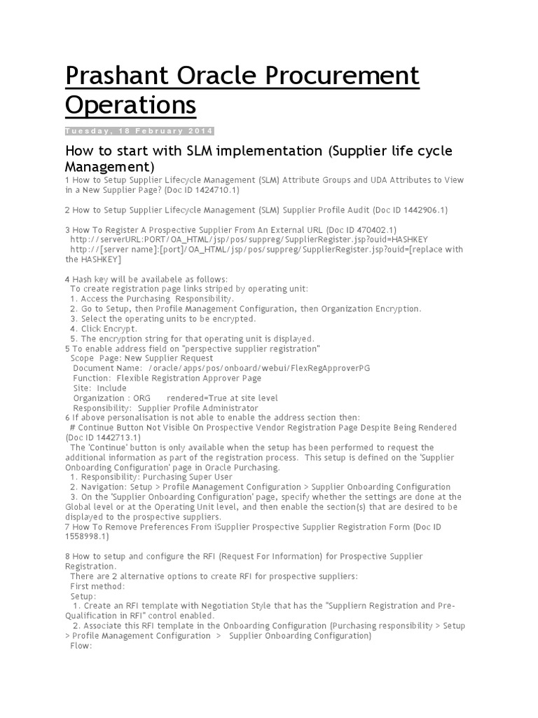 Prashant Oracle Procurement Operations: How To Start With SLM ...