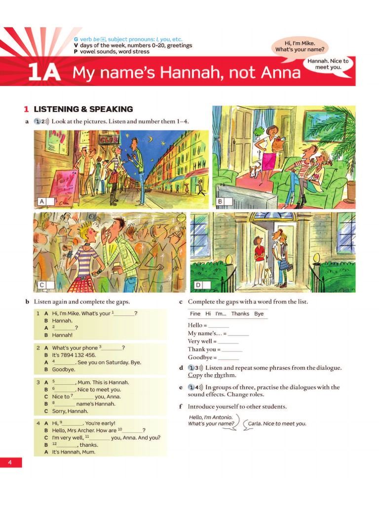 English File SB Elementary Units 1-5 | PDF