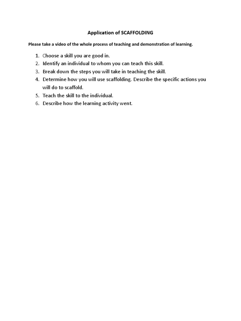 Application of SCAFFOLDING | PDF