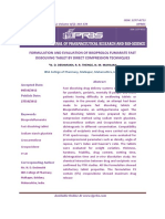 Formulation and Evaluation of Fast Dissolving Tablets of Bisoprolol Fumarate Using Superdisintegrants