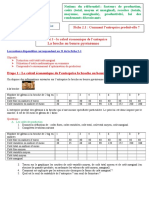 Activité 3 - Exercice Calcul Économique D'une Entreprise Produisant Des Gâteaux À La Broche Au Bon Beurre