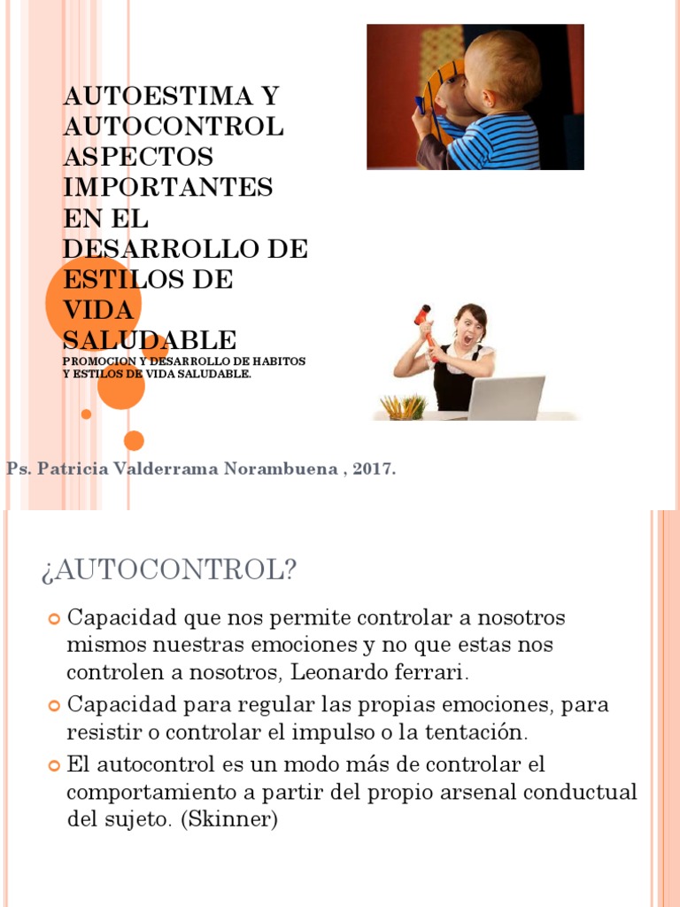 Autoestima y autocontrol en hábitos saludables | PDF | Autoestima ...