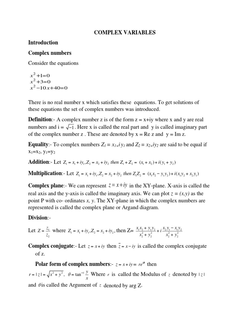Complex Differentiation Complex Number Analytic Function