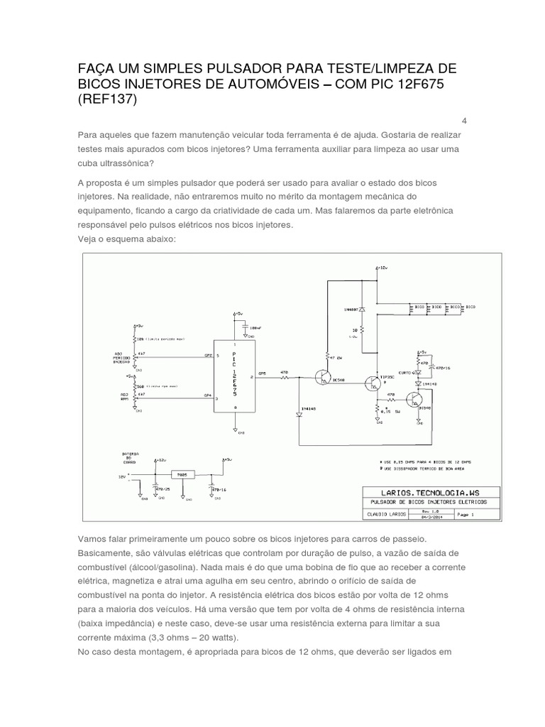 Pulsador bicos injetores | PDF | Diodo emissor de luz | Resistência ...
