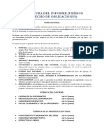 Indicaciones Informe Jurídico - Derecho de Obligaciones