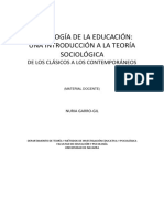 Sociología de La Educación. Una Introducción a La Teoría Sociológica