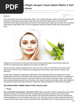 Wow Inilah Cara Memutihkan Wajah Dengan Cepat Dalam Waktu 2 Hari Yang Terbukti Ampuh Youtube