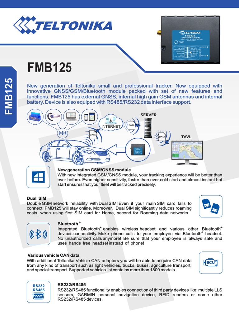 FMB125v1 3 | PDF | Bluetooth | General Packet Radio Service