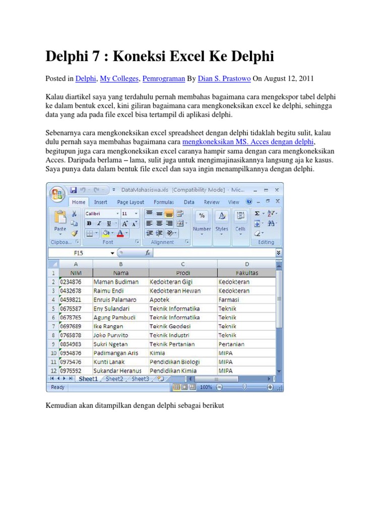 Excel To Delphi | PDF