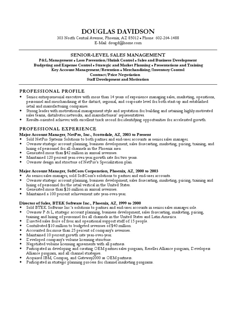 Senior Sales Executive Profile | PDF | Business
