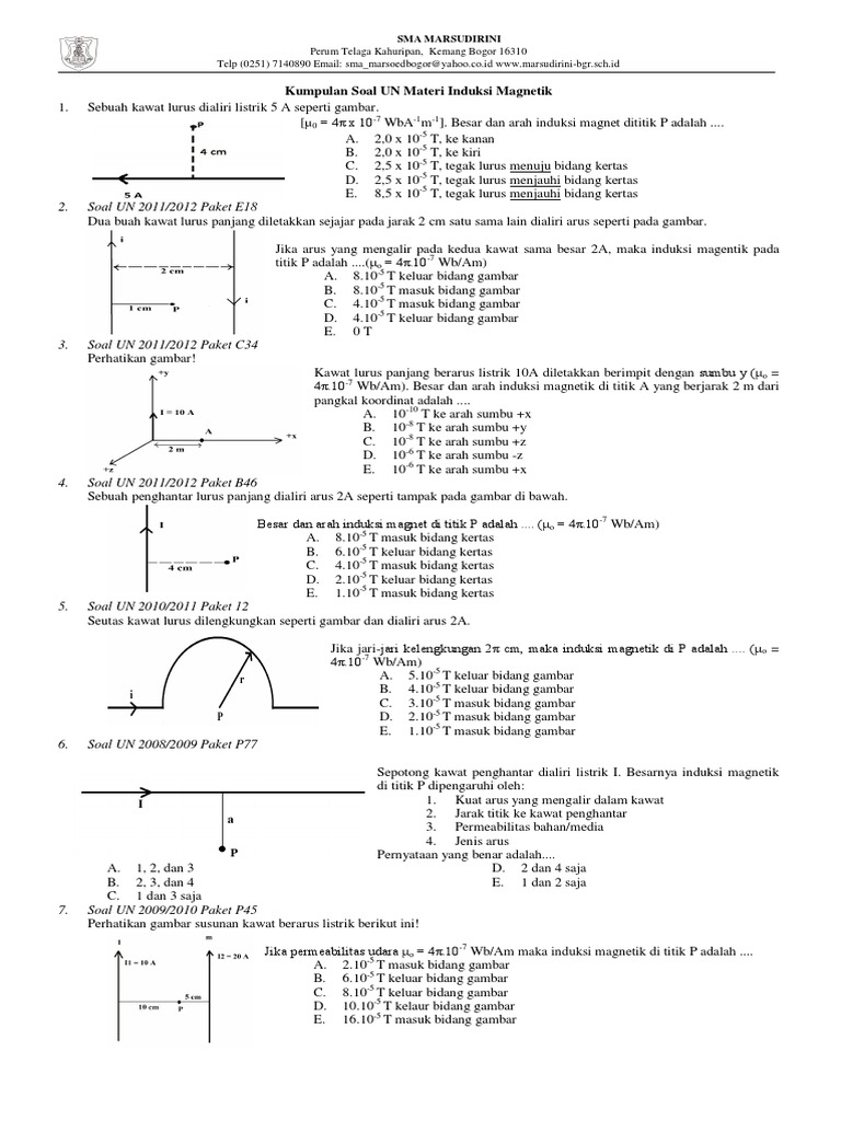 Contoh Soal Fisika Induksi Magnetik Kelas 12 – Kumpulan Contoh Surat